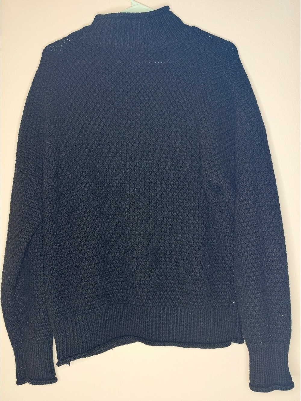 Fashion women's black knit mock neck sweater